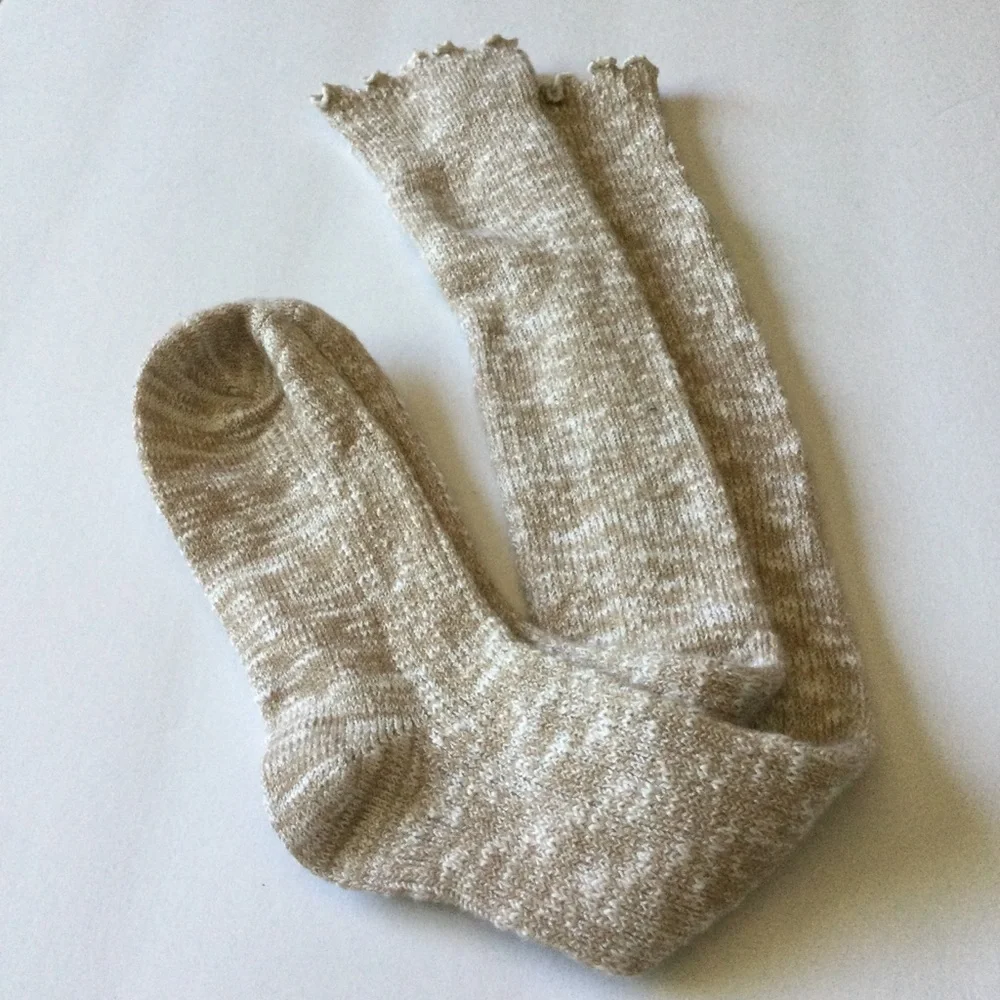 NORDSTROM KNEE HIGH SLOUCH SOCKS TAN DOESKIN MARL OS NWOT